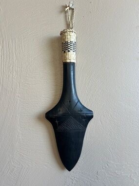 Handcrafted Black Tribal Culacula Wood War Throwing Hand Carved Wooden Spear 12”